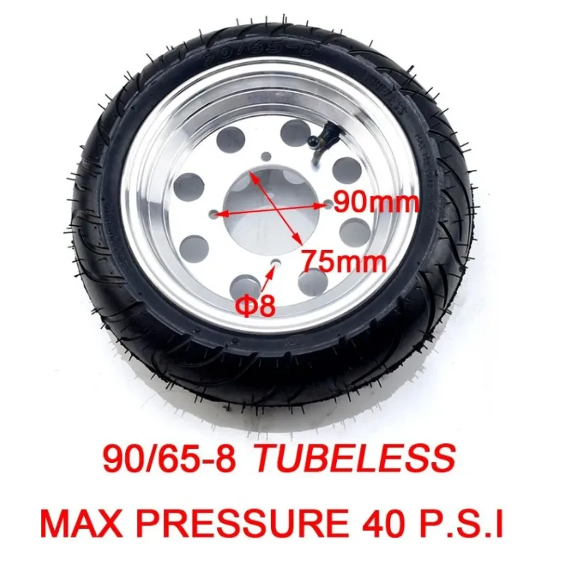 90/65-8 front 130/50-8 rear wheel Tubeless Tyres vacuum For Hondas Monkey bike Z50 Z50J Buyang Electric Scooter Pocket