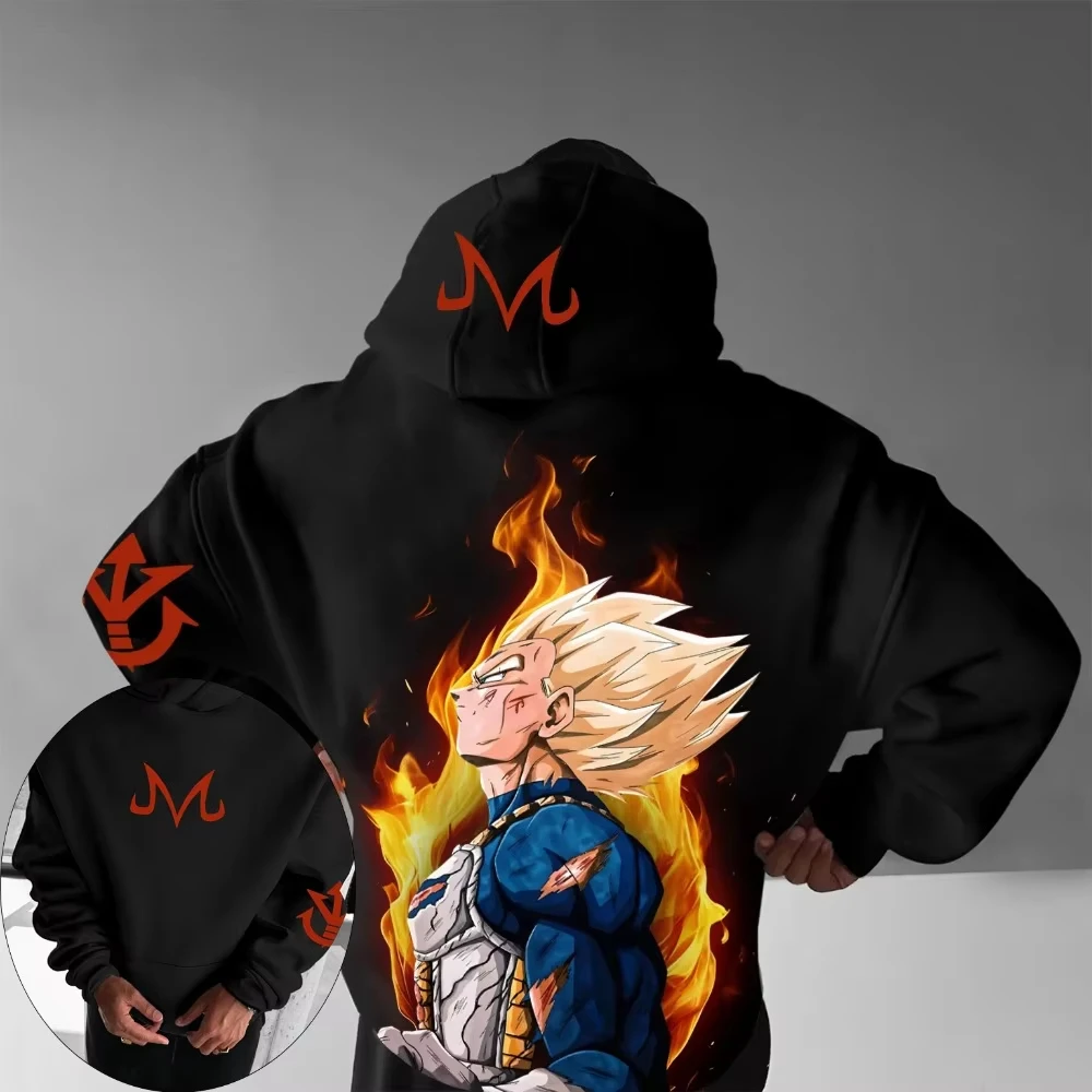 Felpa con cappuccio da uomo Dragon Ball trasforma in Vegeta Felpa con cappuccio a maniche lunghe da uomo e da ragazzo autunno/inverno Abbigliamento genitore-figlio