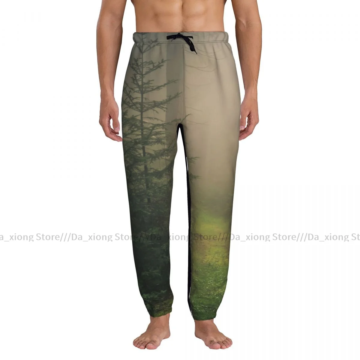 Casual Jogger Pants Foggy Pine Tree Forest Men Fitness Gyms Pants Outdoor Sweatpants Pants Mens Trousers