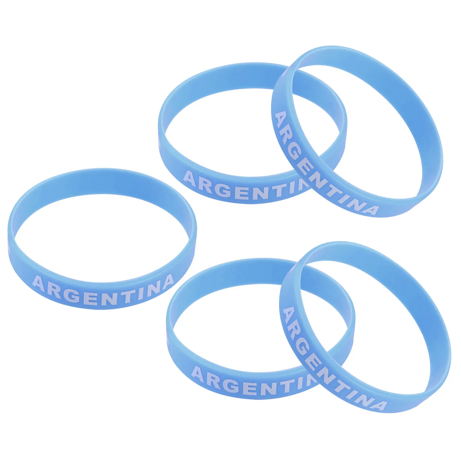 

6Pcs Silicone Wristband Country Flag Printed Bracelet Soft Comfortable for Sports Game Football Match Outdoor Events Patriotic
