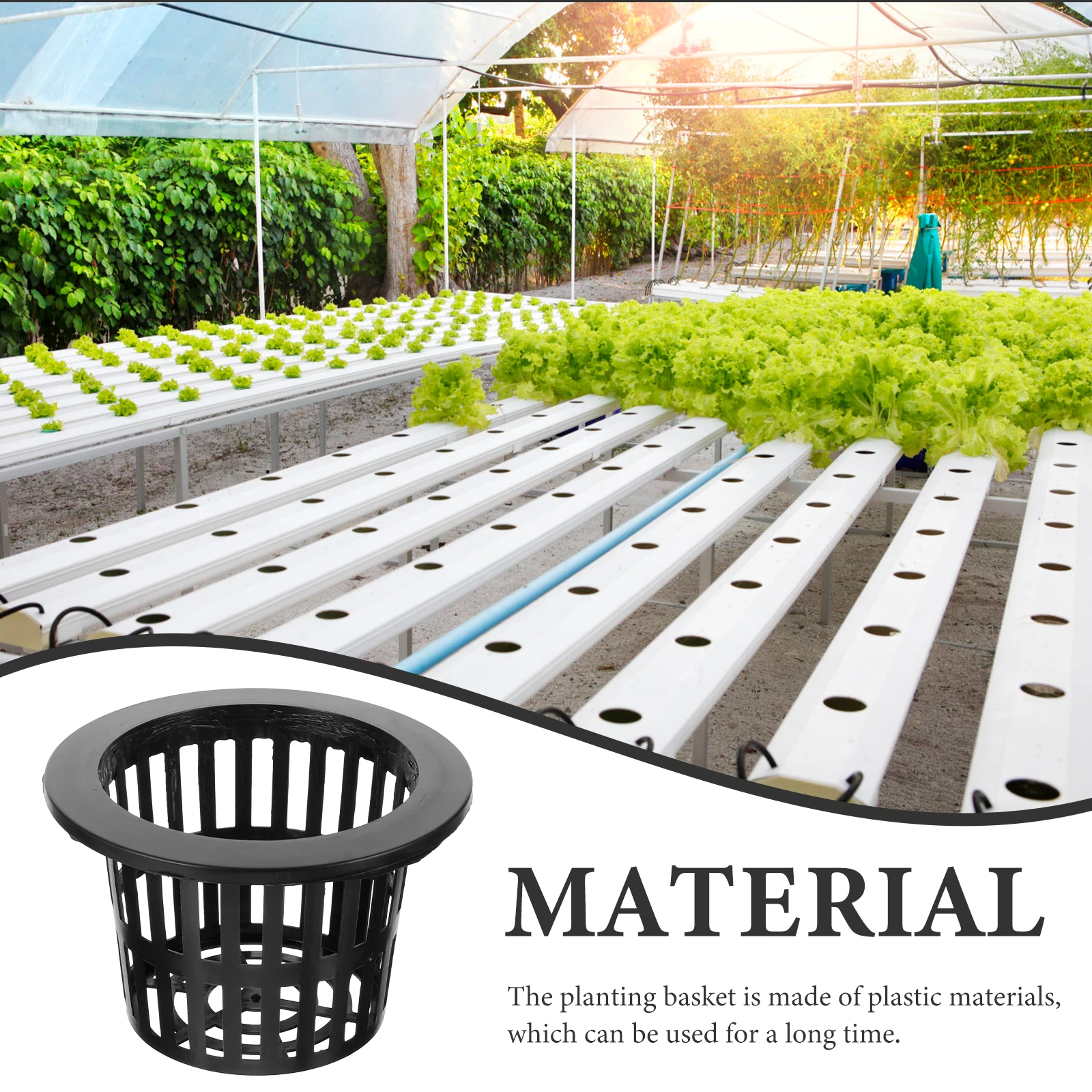 10 Pcs Plants Hydroponic Planting Basket Net Cups Plastic Pots Blue Planter Hydroponics Container Black