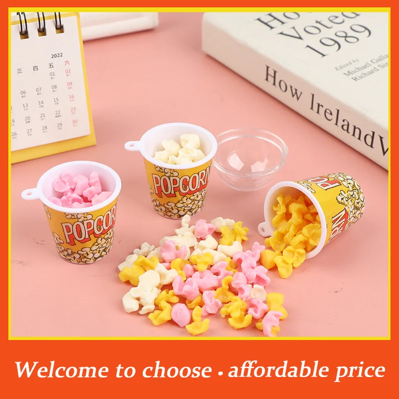 

TH 1pc new PVC 1:12Dollhouse Miniture Popcorn Bucket Snacks Pretend Food Decoration Prop Toys