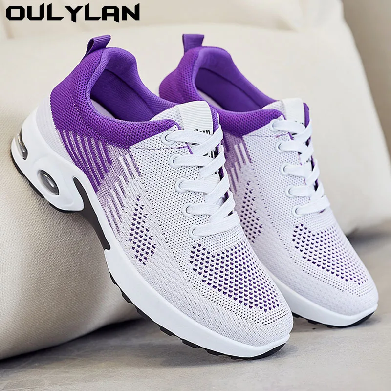 

Oulylan Summer Light Mesh Air Cushion Sports Shoes Outdoor Lace Up Training Shoes Running Shoes Women Breathable Sneakers