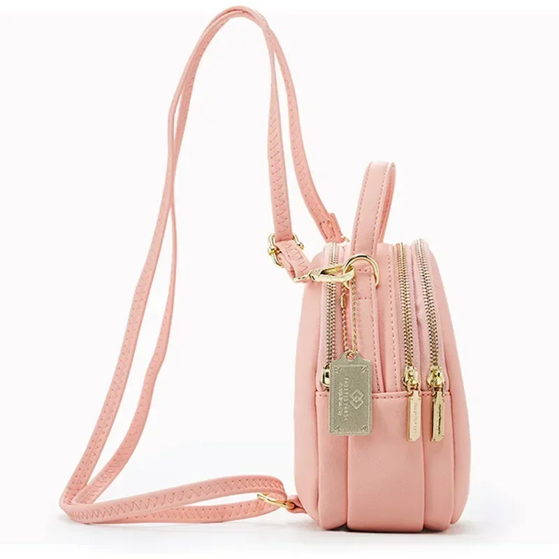 Big Capacity 3 Layer Women Backpack Fashion Small Backpack Ladies Shoulder Crossbody Bag Soft Leather Female Mini Bolsa