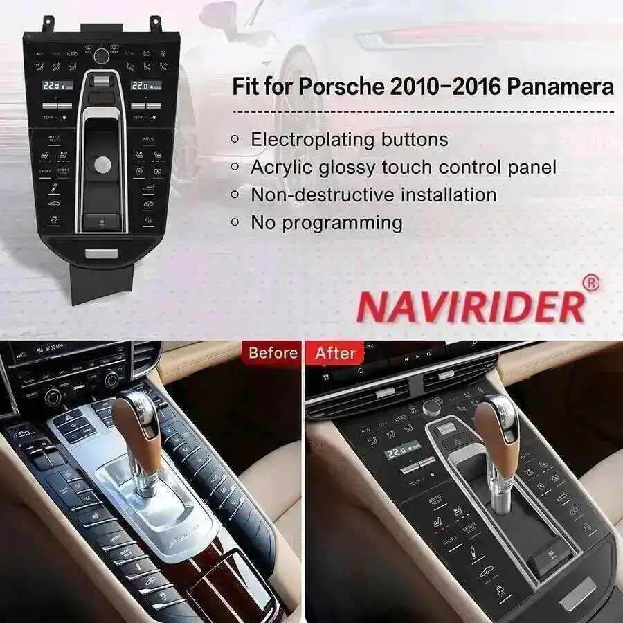 R New Touch Center Console Gear Shift Panel Upgrade For Porsche Panamera Cayenne Macan 2010-2021 Accessories Easy Installation