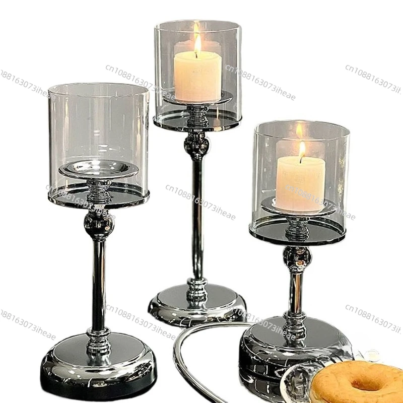 

Retro Light Luxury Candle Holders Modern Candlestick Home Decoration Glass Wedding Table Decoration Elegant Wedding Centerpieces