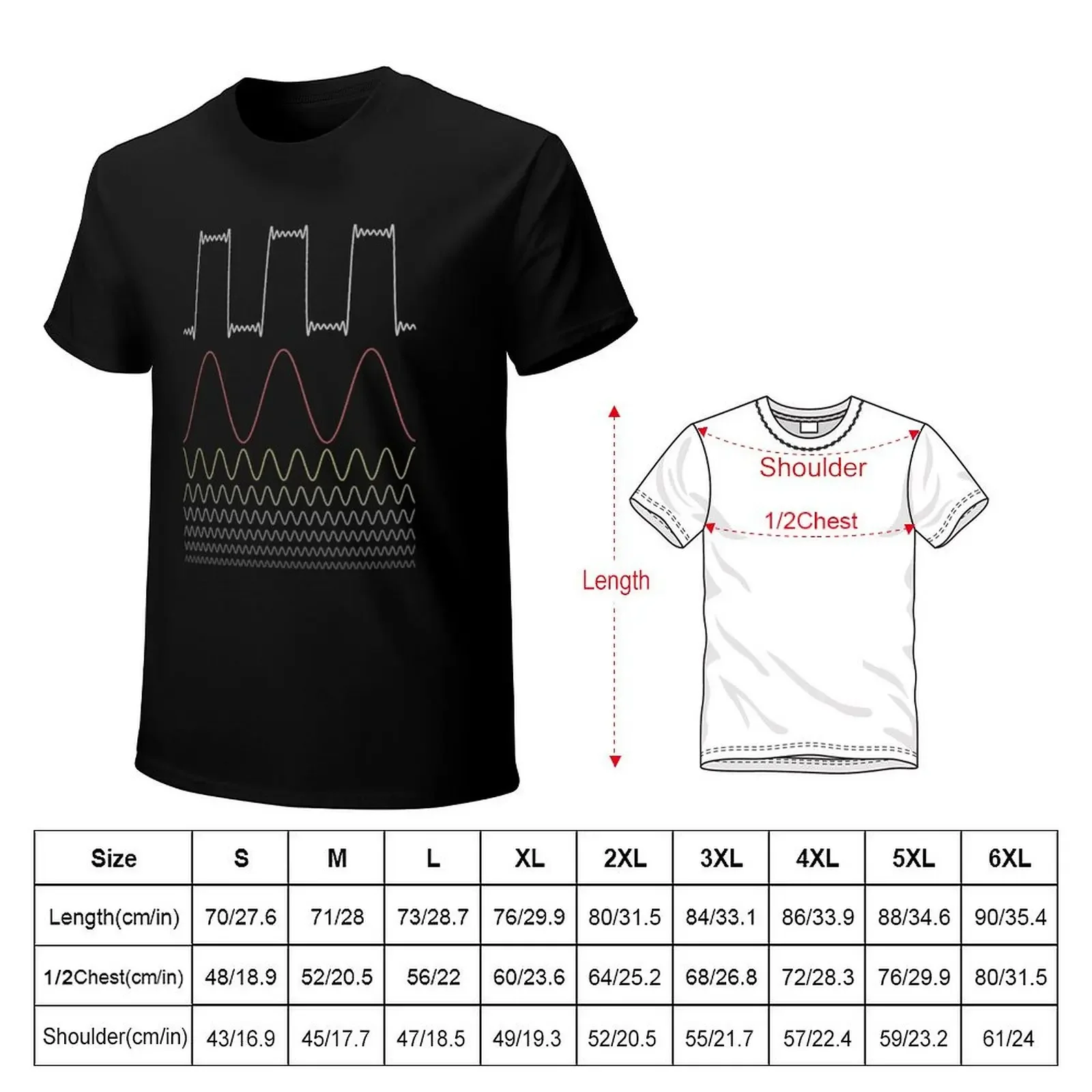 Fourier Transform T-Shirt plain oversized blacks men clothes