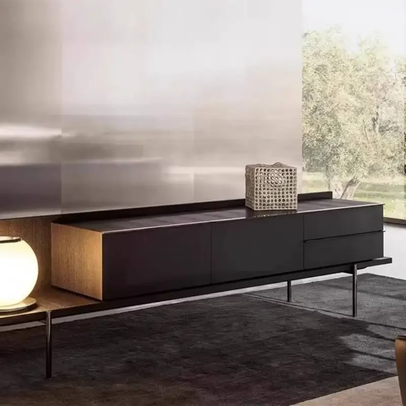 Durable Oak Fashionable Walnut Tv Cabinet Storage Black Classic Spacious Strong Tv Cabinet Movel Televisao Storage Furniture