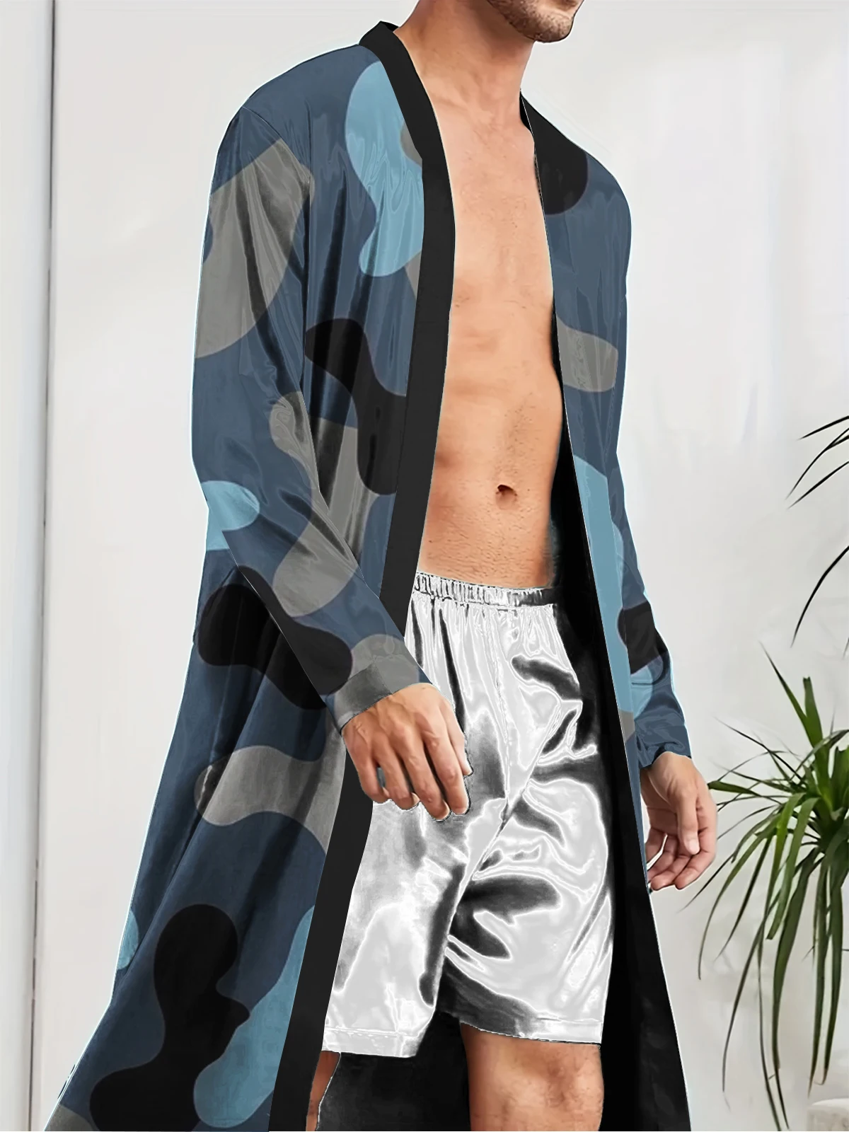 

1pcs Men's Robes 2026 Spring/Summer robe dressing gown Graphic 3D Printed Shower robe Breathable Robes bath robe