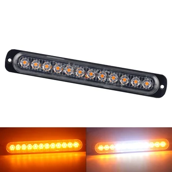 1x Stroboscopen Strobe 12 LED-flitslicht Auto 12-24V Noodknipperende zijmarkeringslichtbalken Constant heldere lichten