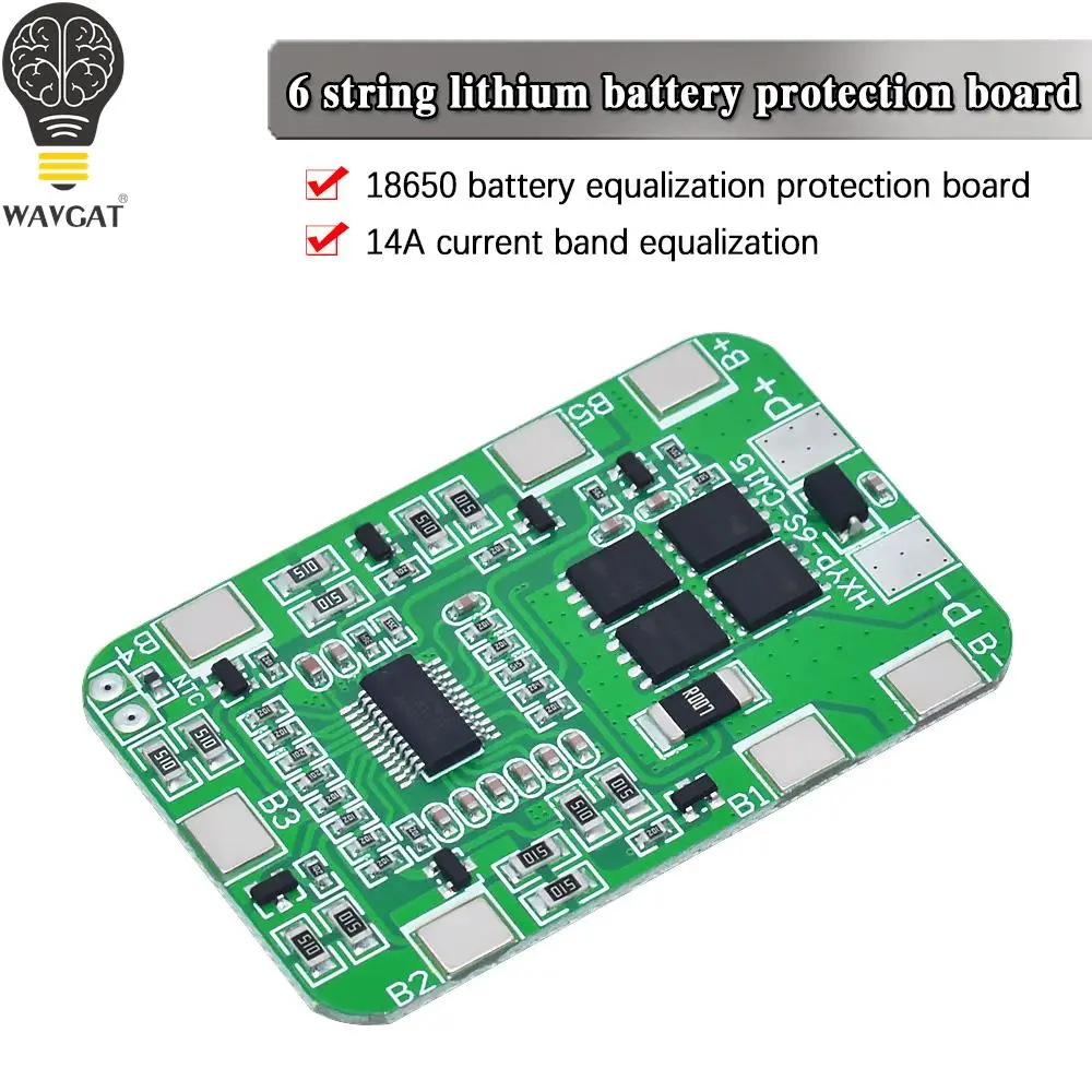 6S series of lithium battery protection board are used to balance the 14A current of 22.2V/25.2V18650 battery protection board