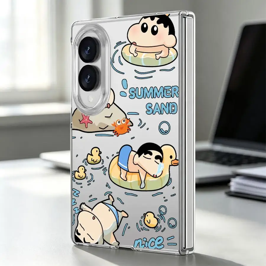 Cute C-Crayon S-Shinchan Case for Samsung Galaxy Z Fold 8 PC Hard Luxury ZFold8 ZFold 8 Phone Cover