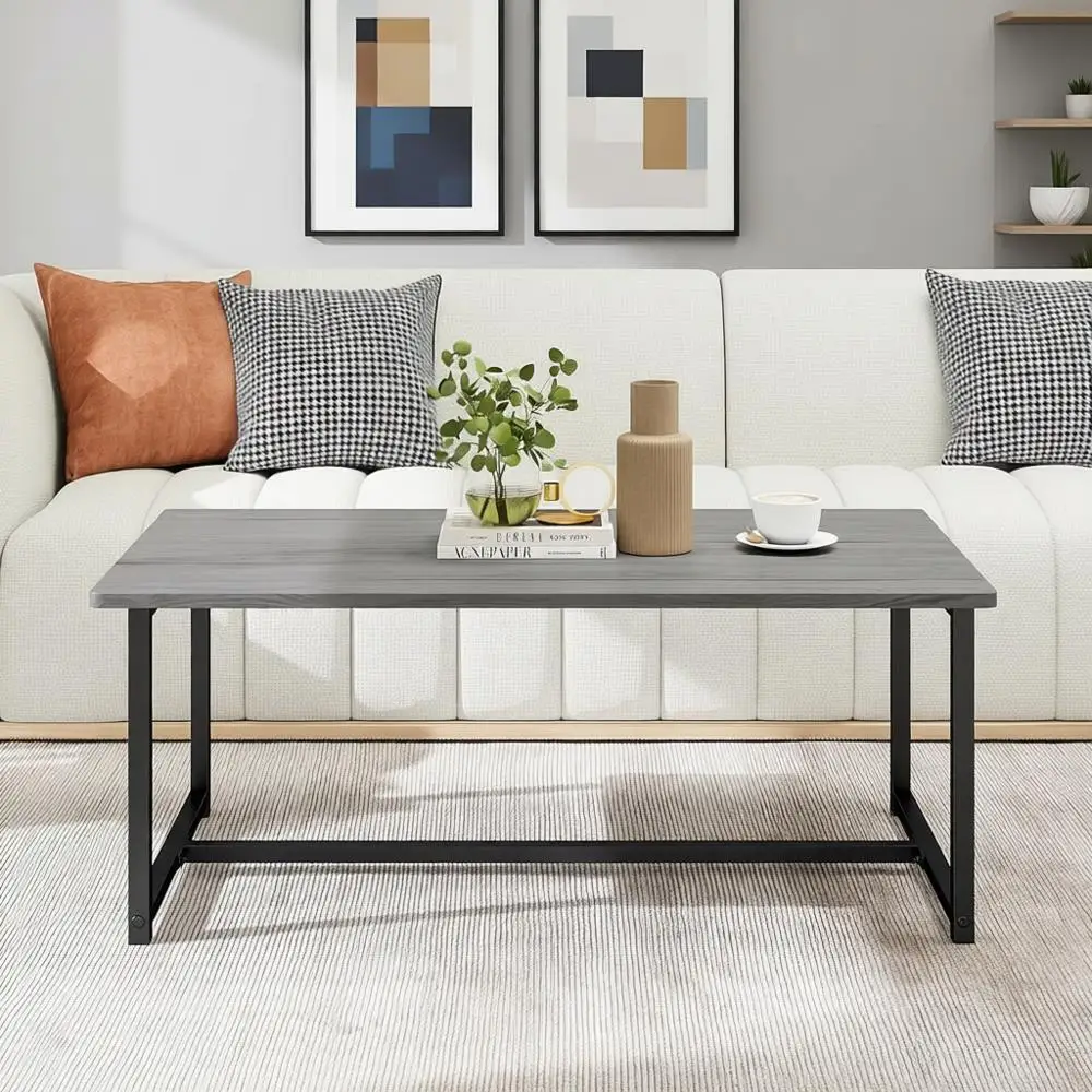 

Industrial Style Coffee Table for Small Space, Grey