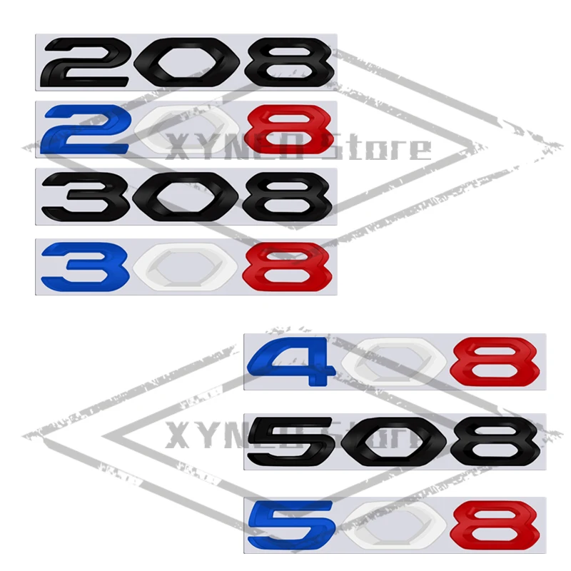 Car Sticker Metal For Peugeot 2008 3008 4008 5008 208 308 408 508 French Color Logo Emblem Badge Trunk Decal Auto Accessories