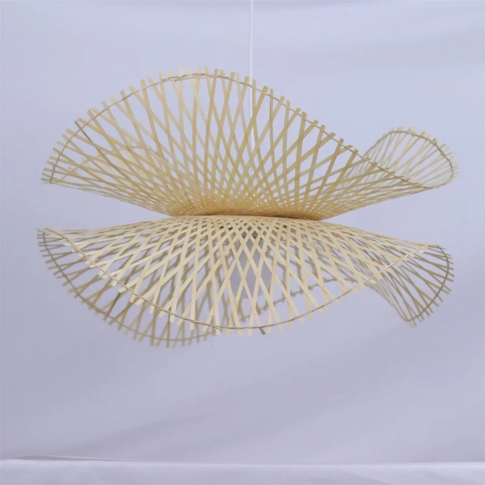 JOYINLED Bamboo Chandelier Wicker Pendant Lamps Ceiling Lights Rattan Hand Knit Braiding Suspended Home Dining Braided Decor