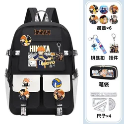31×45×14cm Black White, Haikyuu, Student Kids Teens School Bags, Large Capacity Mochilas Anime Backpacks For Girls Boys Gift