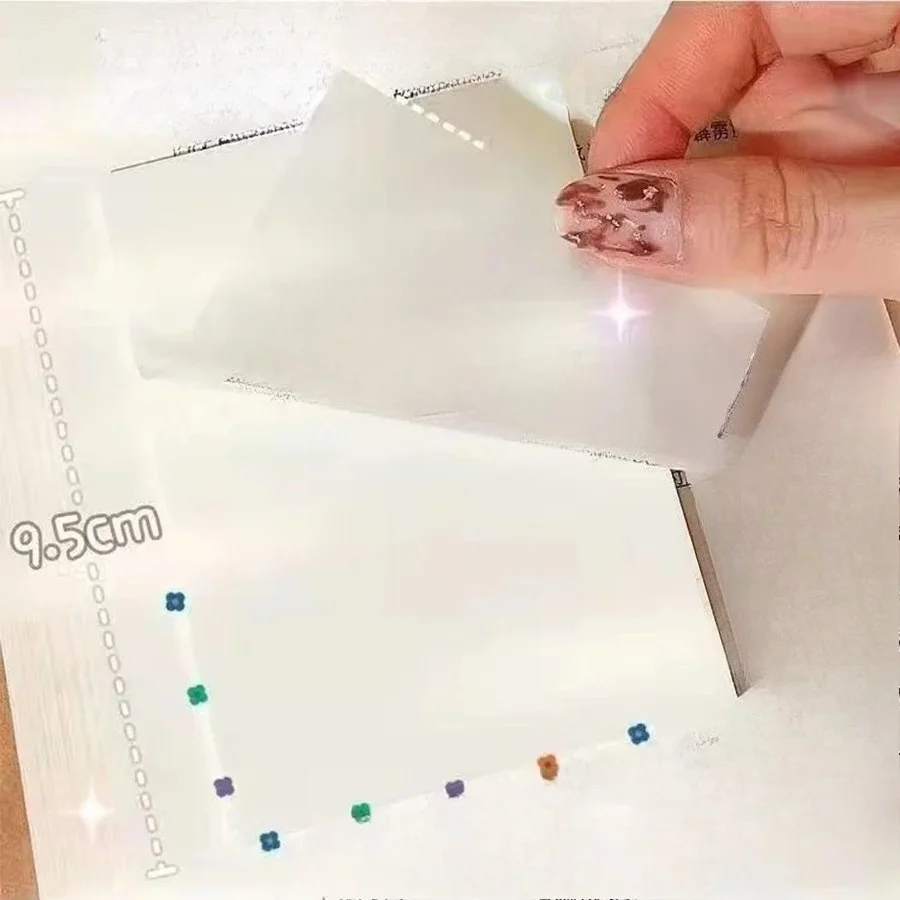 1 قطعة 50 ورقة PET ملاحظات لاصقة شفافة منظور مقاوم للماء واضح الإسفار مذكرة الوسادة القرطاسية اللوازم المكتبية المدرسية
