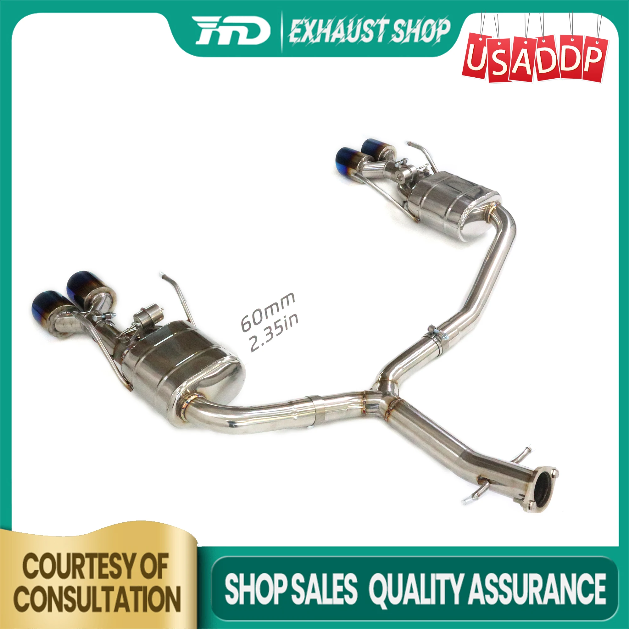 

HMD SS304 for Toyota Mark X 2.5L Exhaust system Catback Increased horsepower Vacuum valves Muffler Tips ﻿