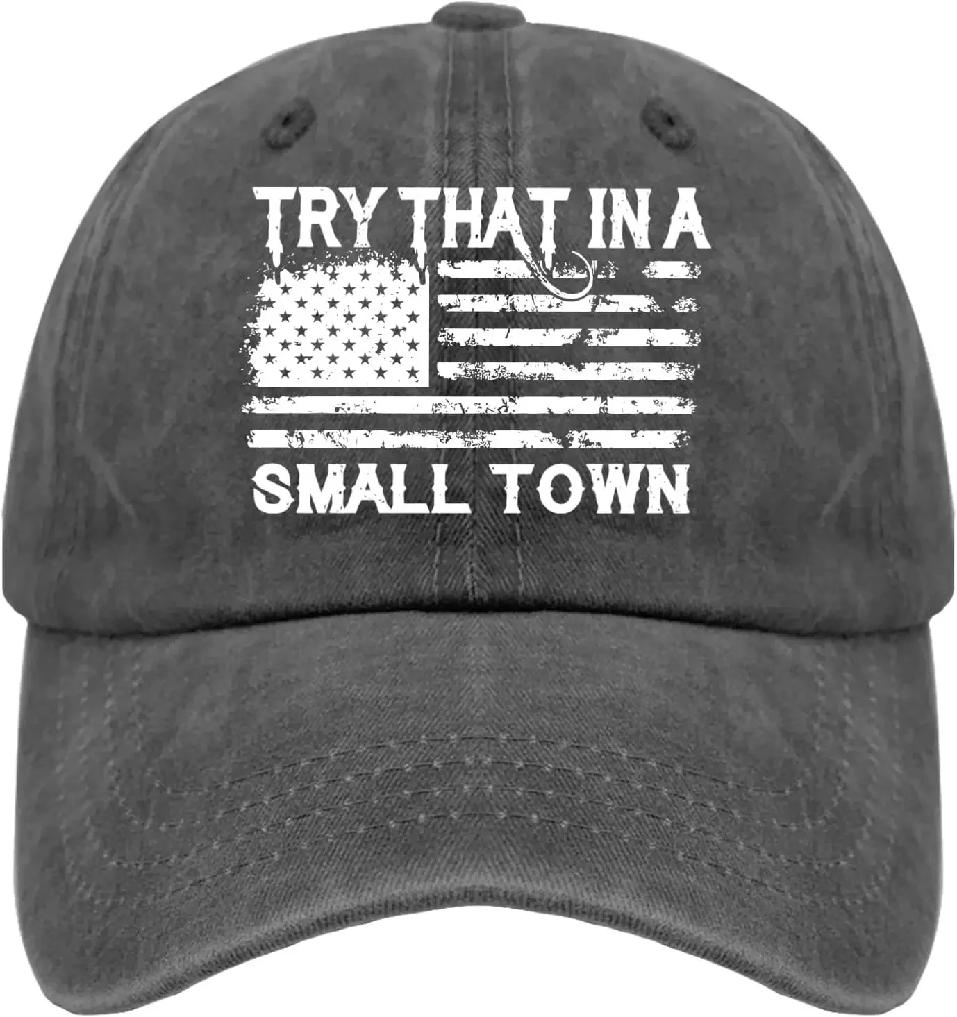 Try That in A Small Town Trucker Hat Funny Hat Pigment Black Hats for Women Gifts for Boyfriends Cool Hat