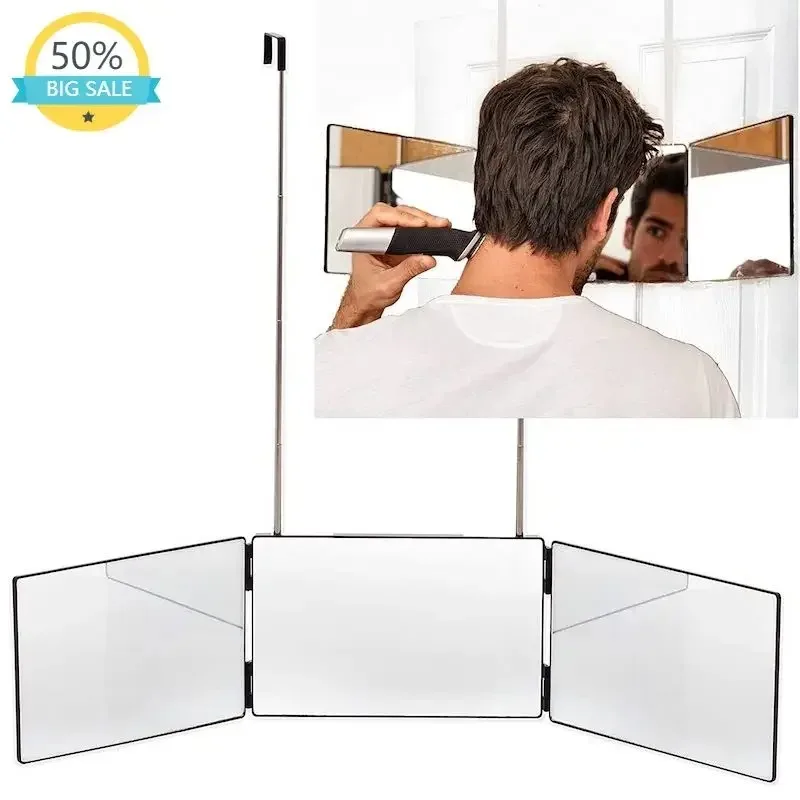 

Led Lighted Makeup Mirror Trifold Metal Frame Bathroom Adjustable Self Cutting Shower Mirror Home Design Shaving Cosmetic Tool
