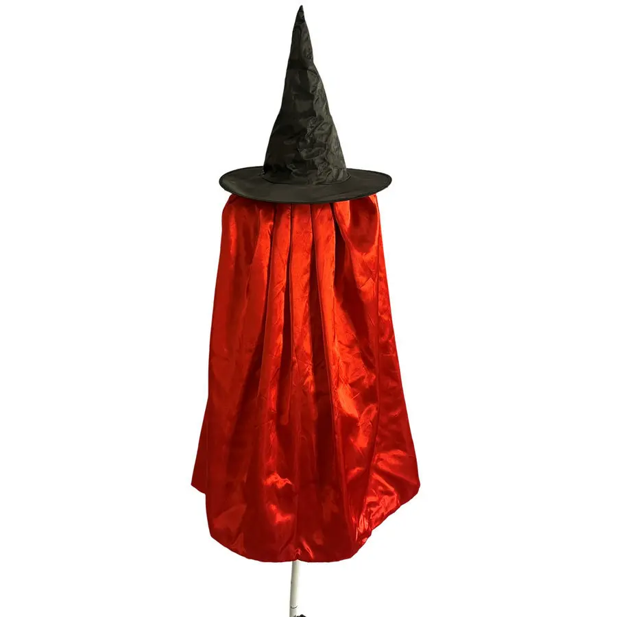 Red and Black Double-sided Cloak Children's Performance Wizard Costume Party Halloween Performance Props