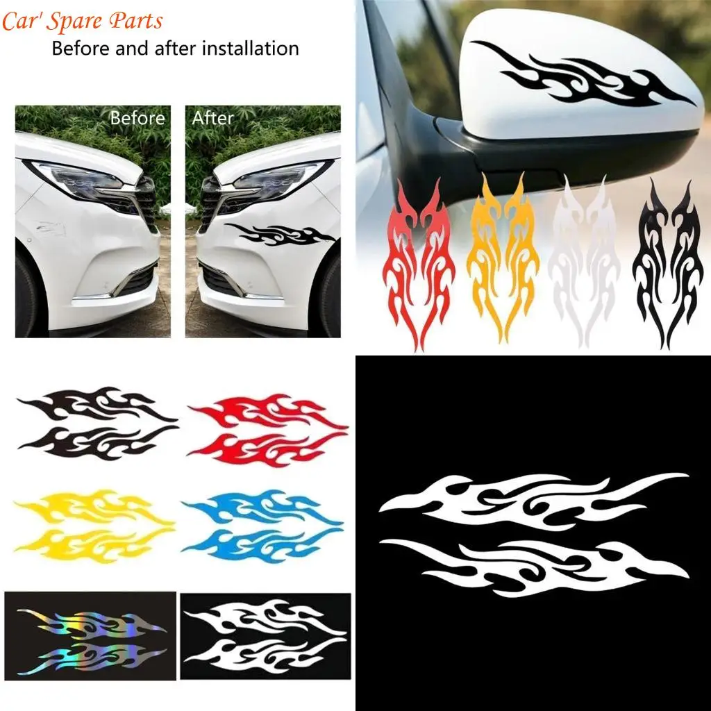 

Y4UA High Visibility Flame Reflective Car Scratch Cover Stickers Decals Easy to Apply