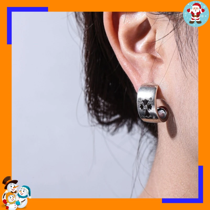 Master Shanghe French Retro Brushed Hollow Cross Earrings Women's High-end Texture Fashionable Versatile Earrings