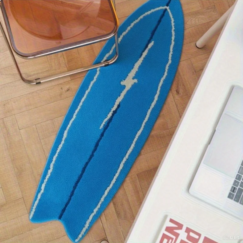 VIKAMA Creative Surfboard Wool-like Carpet Bedside Rug for Bedroom Soft and Easy to Clean Hall Floor Mat Home Decoration