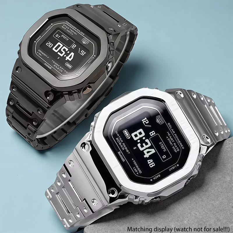 

DW-H5600 mod kit all Metal bezel watchband For Casio small square DW H5600 dw-h5600mb men watch Chain case stainless steel strap