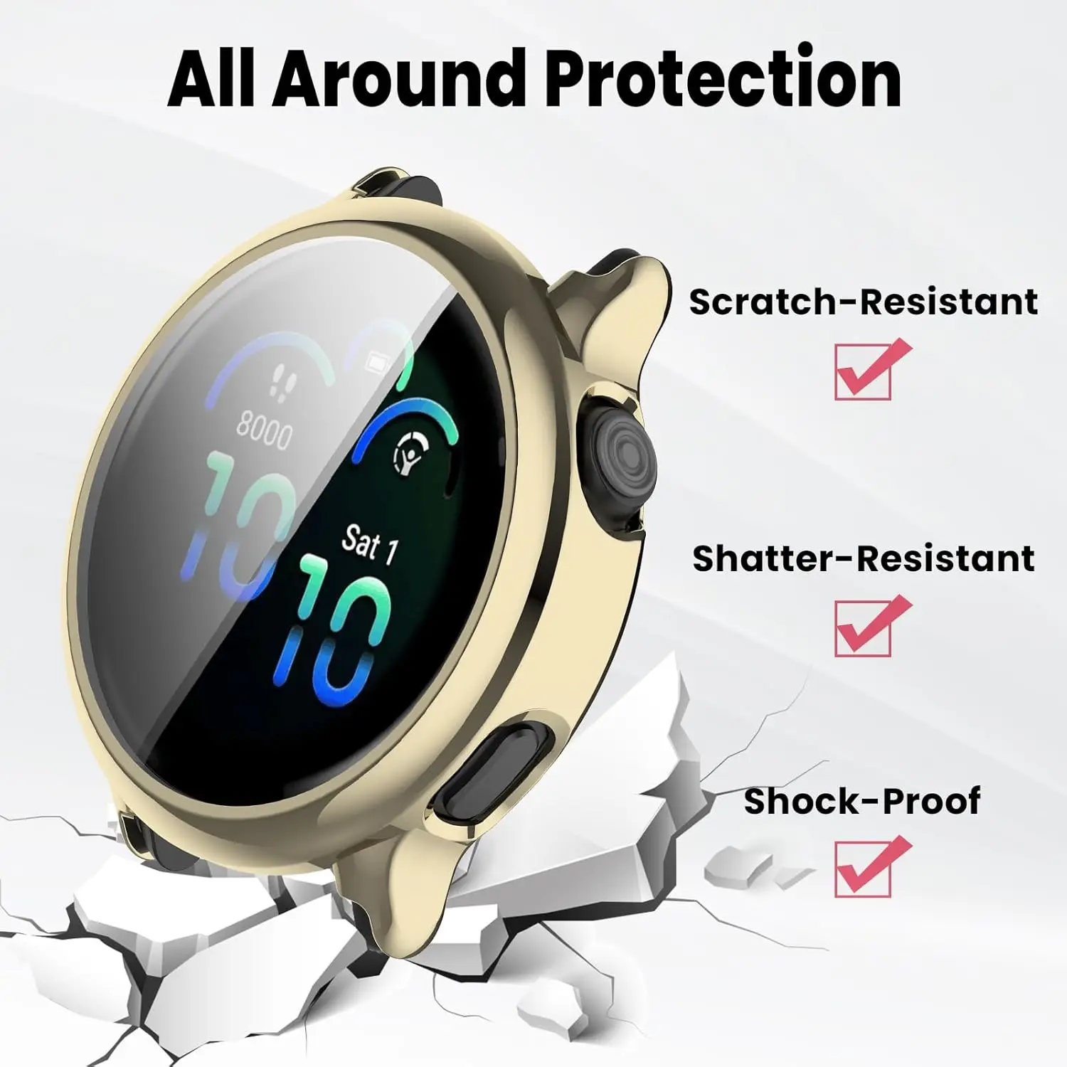 Soft TPU Case For Garmin VivoActive 6 Screen Protector All-Around Protective Cover Shell For Garmin Active 6 Bumper Accessories