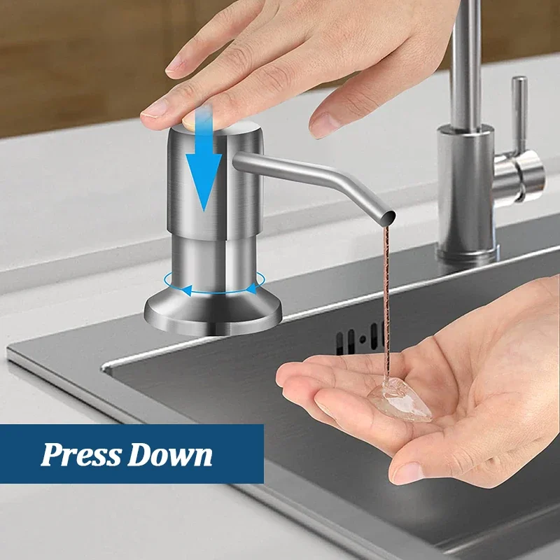 Kit pompa dispenser sapone in acciaio inossidabile, tubo di prolunga per lavello cucina e bagno, sapone liquido, lozione, pompa pressa manuale detersivo