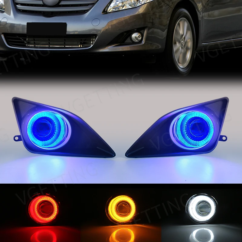 GEFENSI النهار تشغيل ضوء DRL عيون الملاك الضباب مصباح Led لتويوتا كورولا Altis 2008 2009 2010 القيادة ضوء السيارات الهالوجين يوم