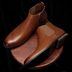 New Chelsea Men Boots 2025 Fashion Brand Comfortable Leather Boots