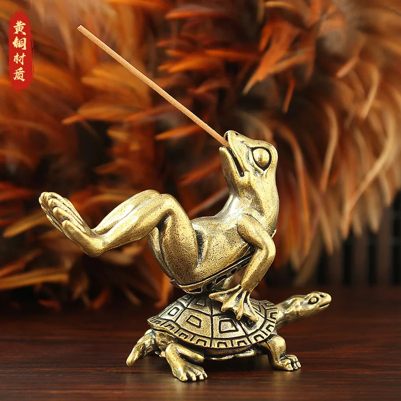 -shaped holder, decorative piece for home or office, tea ceremony, turtle and frog design, creative incense stand fo