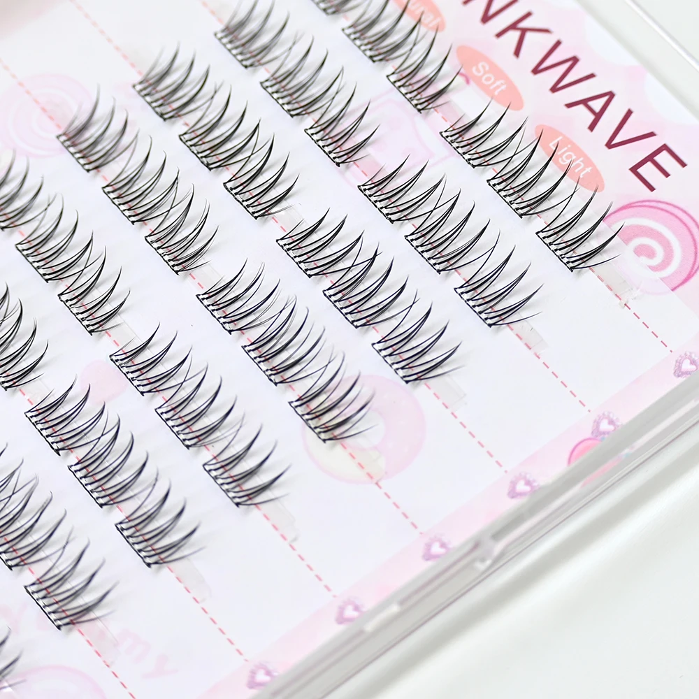 No Glue Needed Idol False Eyelashes Large Capacity 7-9mm Self Adhesive Eyelashes tweezers DIY Lash Extension Cluster Lashes