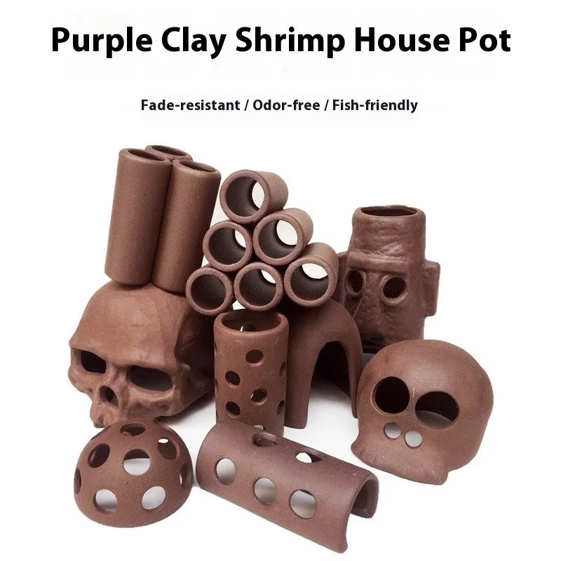 

Украшение для аквариума, дом для креветок, керамическая пещера, убежище для рыб, креветок, украшение для аквариума, водный пейзаж, декор