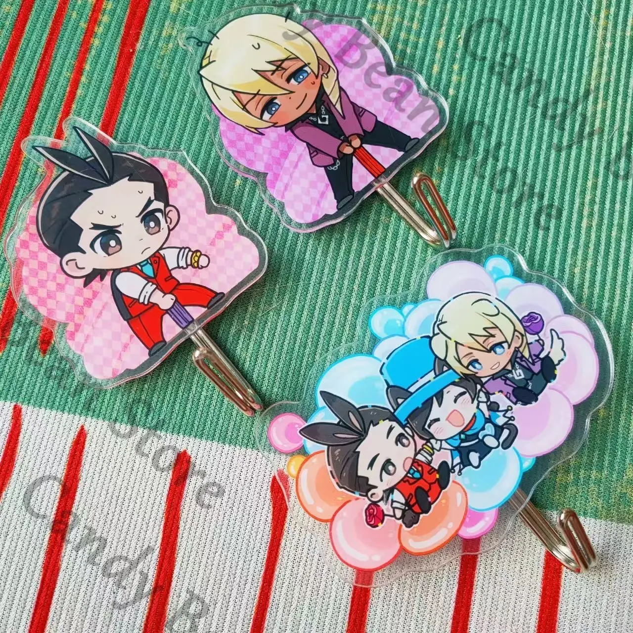 Crochet adhésif en acrylique pour cosplay Anime Ace Attorney Apollo Justice Klavier Gavin Minuki Naruhodou, à assembler, cadeau décoratif