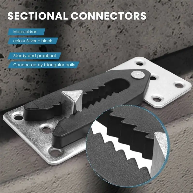 AEE4-Sectional Couch Connector, 4 Pcs Metal Sofa Joint Snap Alligator Style Sectional Couch Connector