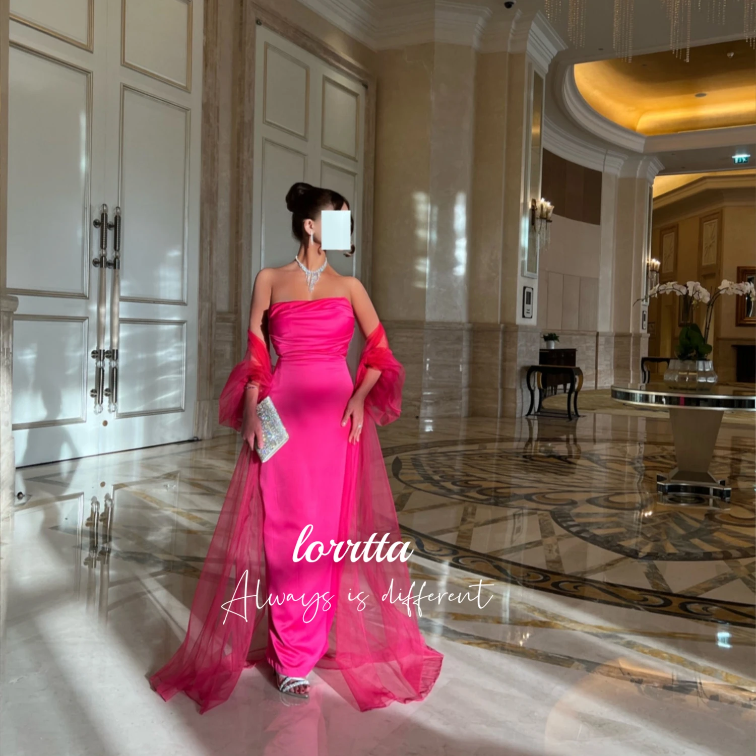 

Lorrtta Shawl Eid Al-fitr Hot Pink Luxurious Women's Dress Luxury Dresses Evening 2024 Party Elegant Gala Woman Prom Cocktail