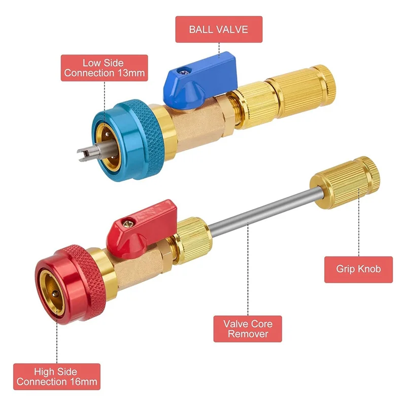 【Must-Haves】R134A Valve Core Quick Remover Installer High / Low Pressure Valve Core Remover Tool For Refrigerant Air Conditioner