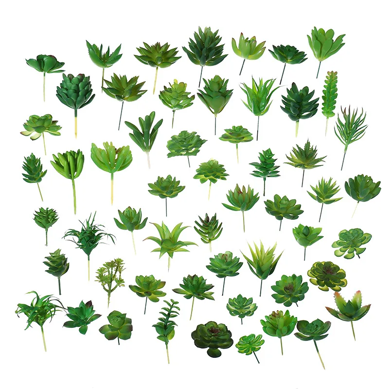 39 ألوان النباتات العصارة الاصطناعية البلاستيك الزهور DIY بها بنفسك لوازم اكسسوارات المنزل حديقة غرفة المعيشة الديكور #3