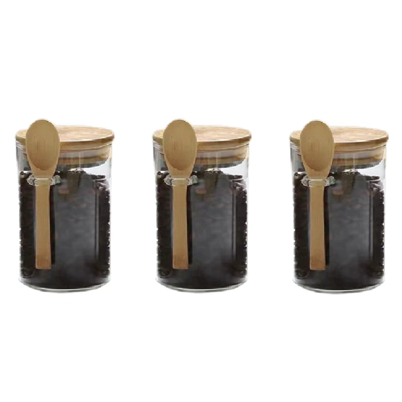 

3 Piece Airtight Glass Jars Transparent Glass Decorative & Durable Glass Canisters Hold Beans, Tea, Sugar, Nuts