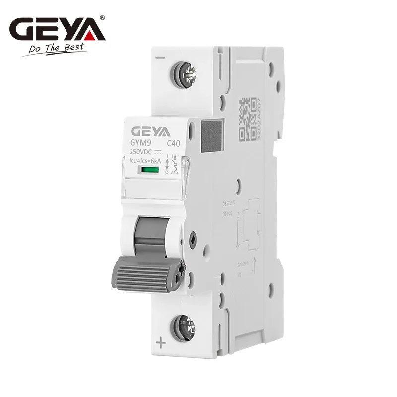 GEYA DC MCB 6KA 1P 250VDC Mini Circuit Breaker 6A 10A 16A 20A 25A 32A 40A 50A 63A Solar MCB Din Rail