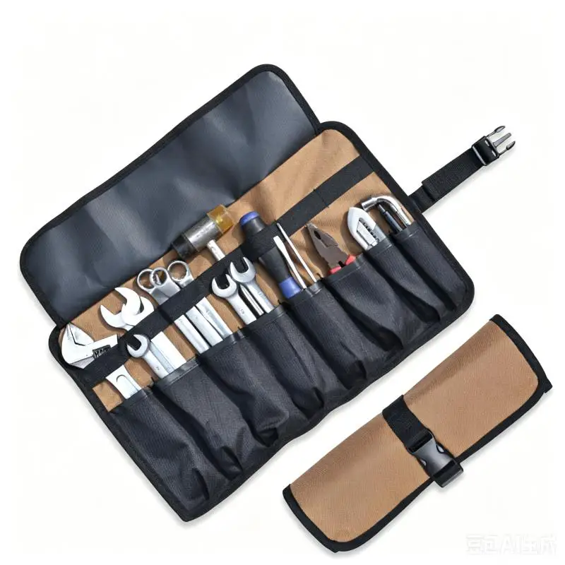 Foldable Roll Up Small Tool Storage Bag Oxford Cloth Portable Wrench Pouch Wear Resistant for Home DIY Handcraft Projects