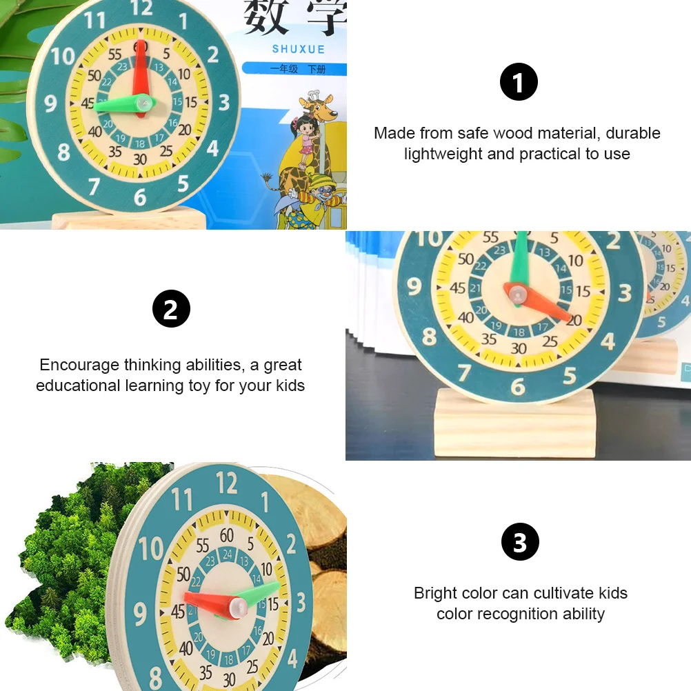 Childrens Toys Children’s Clock Teaching Aids Wooden Kids Enlightenment Educational Early Puzzle Number Design