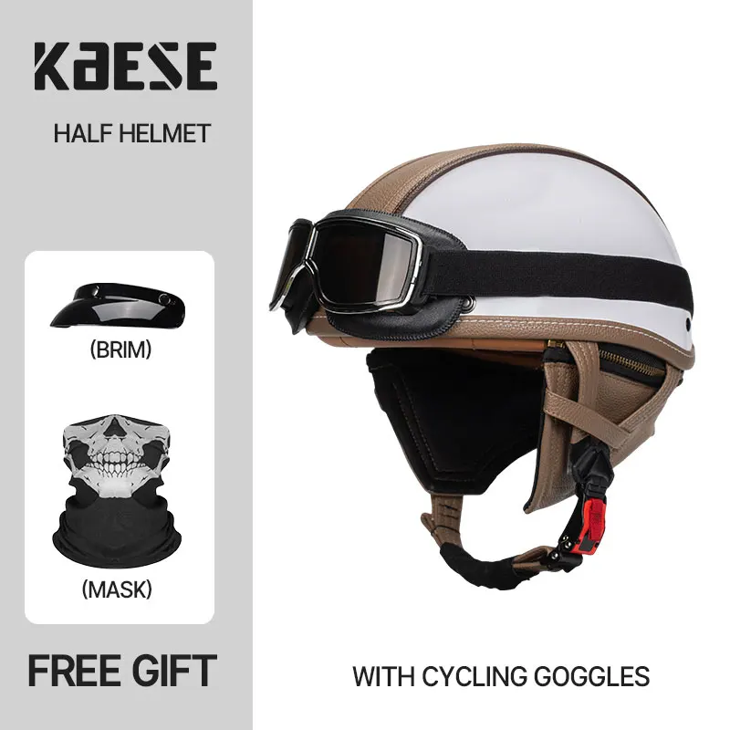 

Personality Retro Motorcycle Vintage Moto Helmet Tactical Half Helmet Scooter Motorbike Cycling Helmet Men Women Casque Moto