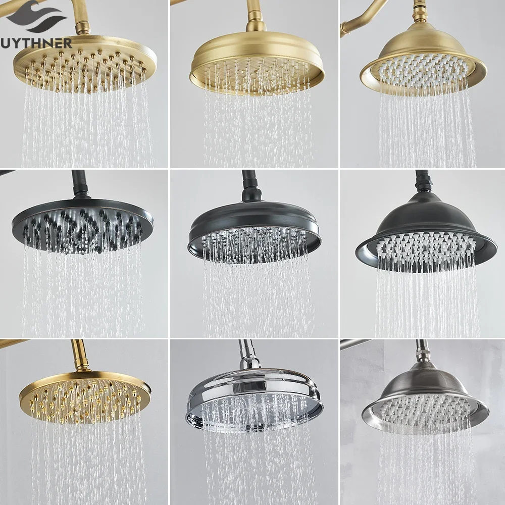 

Brass 8 inch Shower Wall Mounted Rainfall Shower Faucet Bathroom Accessories Golden Faucet Accessory Shower