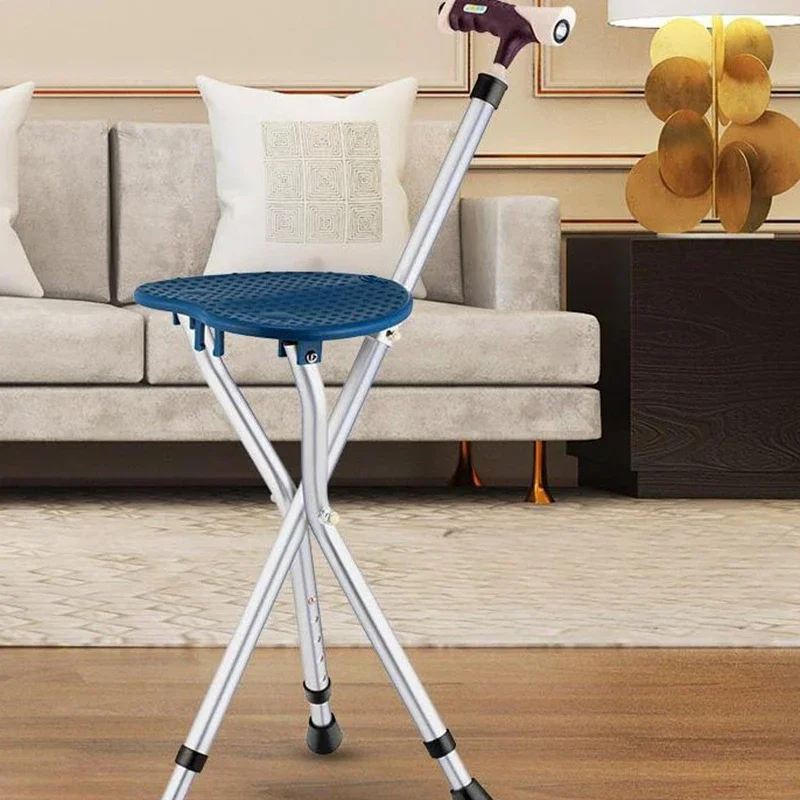 Ultralight Tourist Stool Aluminium Alloy Solid Foldable Stool Walking Stick Senior Furniture Le Stampelle LLSC