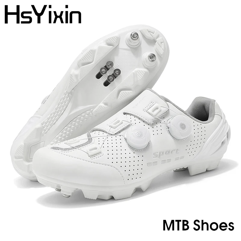 

Белые велосипедные кроссовки MTB, велосипедная обувь, женская обувь с шипами, самоблокирующаяся обувь, велосипедная обувь на плоской педали, мужская уличная обувь для велосипеда