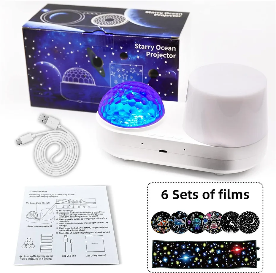 Children\'s Constellation Galactic Projection light Ocean Starry projector small night light 360 degree rotation Nebula starry li